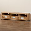 Baxton Studio Gerhardine Oak Brown Modern and Contemporary Finished Wood 3-Drawer TV Stand 189-11997-ZORO